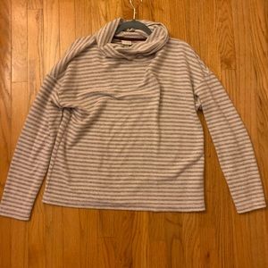 Striped mock neck sweatshirt